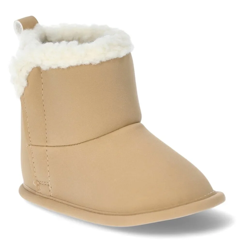 Carter's Child of Mine BABY GIRL Tan Faux Fur Trim Boots 3-6 MONTHS NEW